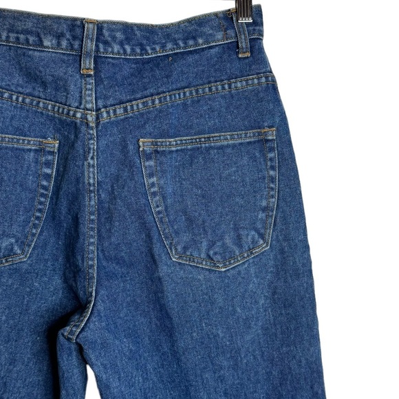 Nevada Vintage High Rise Tapered Leg Rigid Denim Dark Blue Wash Jeans 12 - Picture 10 of 15